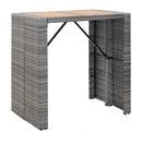 5 Piece Outdoor Bar Set Poly Rattan And Acacia Wood Grey