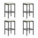 5 Piece Garden Bar Set With Cushions Poly Rattan Black