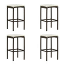 5 Piece Garden Bar Set With Cushions Poly Rattan Brown