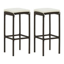 3 Piece Garden Bar Set With Cushions Poly Rattan Brown