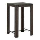 3 Piece Outdoor Bar Set With Armrest Poly Rattan Brown