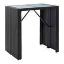5 Piece Outdoor Bar Set Poly Rattan And Glass Black