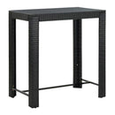 7 Piece Garden Bar Set With Cushions Poly Rattan Black