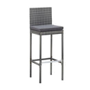 5 Piece Outdoor Bar Set Poly Rattan And Acacia Wood Grey
