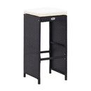 9 Piece Outdoor Bar Set Poly Rattan Black