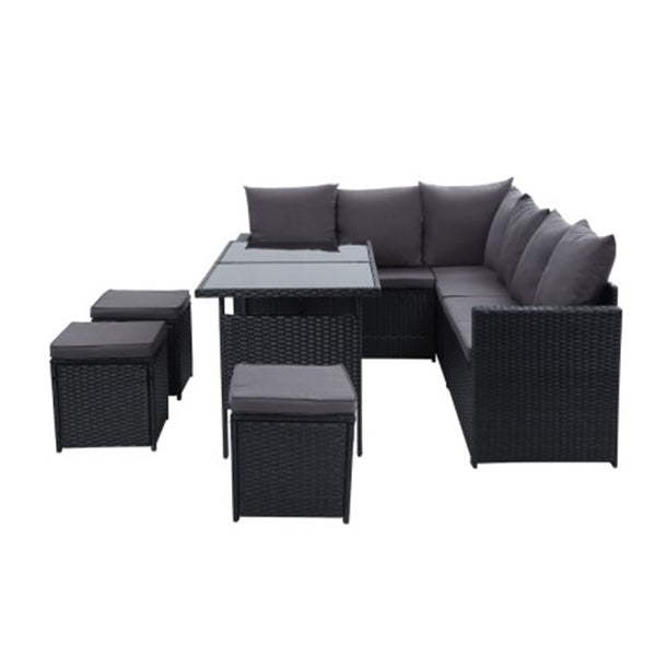 Outdoor Furniture Dining Setting Sofa Set Lounge Wicker 9 Seater