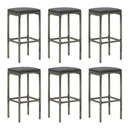 Bar Stools With Anthracite Cushions 6 Pcs Grey Poly Rattan