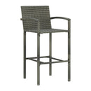 Bar Stools 2 Pcs Grey Poly Rattan