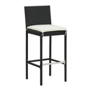 Garden Bar Stools With Cream Cushions 4 Pcs Black Poly Rattan