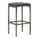 Bar Stools With Cushions 3 Pcs Grey Poly Rattan