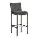 Garden Bar Stools With Cushions 4 Pcs Grey Poly Rattan