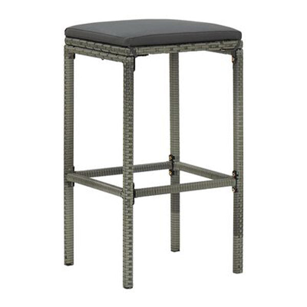 Bar Stools With Anthracite Cushions 6 Pcs Grey Poly Rattan