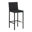 Garden Bar Stools With Cream Cushions 4 Pcs Black Poly Rattan