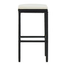 Bar Stools With Cream White Cushions 6 Pcs Black Poly Rattan