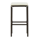 Bar Stools With Cream White Cushions 3 Pcs Brown Poly Rattan