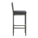 Garden Bar Stools With Cushions 4 Pcs Grey Poly Rattan