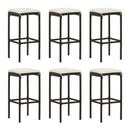 Bar Stools With Cushions 6 Pcs Brown Poly Rattan