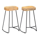 Gavin Bar Stools 2 Pcs Solid Mango Wood 45X40X62 Cm
