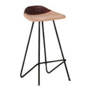 Bar Stools 2 Pcs Brown Real Leather