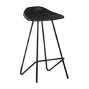 Bar Stools 2 Pcs Black Real Leather