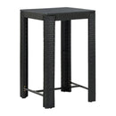 Garden Bar Table Black Poly Rattan