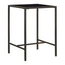 Garden Bar Table Brown 70X70X110 Cm Poly Rattan And Glass