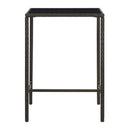 Garden Bar Table Brown 70X70X110 Cm Poly Rattan And Glass