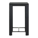 Garden Bar Table Black Poly Rattan