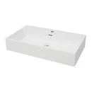Basin With Faucet Hole Ceramic White