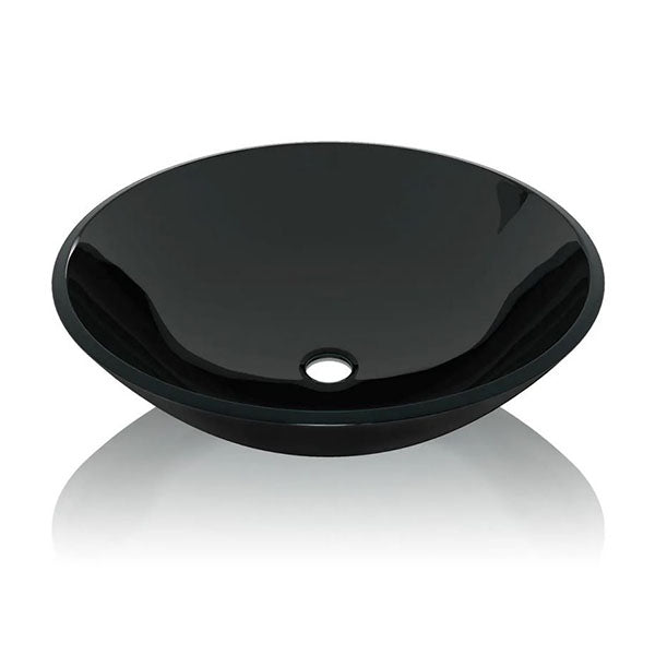 Basin Tempered Glass 42 Cm Black