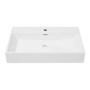 Basin With Faucet Hole Ceramic White