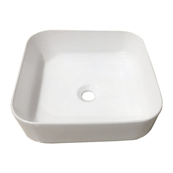 385 X 385 X 140 Mm Bathroom Square Above Counter Ceramic Wash Basin