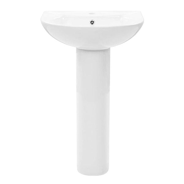 Freestanding Basin With Pedestal Ceramic White 520X440X190 Mm