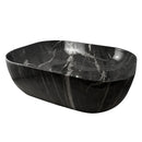 Bathroom Sink Vanity Ceramic Basin Rectangle Black Marble Art