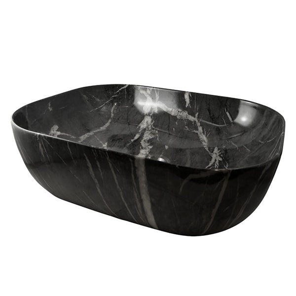 Bathroom Sink Vanity Ceramic Basin Rectangle Black Marble Art