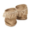 2 Piece Braided Jute Baskets With Fringes Natural