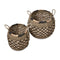 2 Piece Woven Round Seagrass Baskets Black And Natural