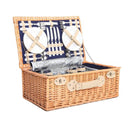 Deluxe 4 Person Picnic Basket Blue Blanket