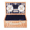 Deluxe 4 Person Picnic Basket Blue Blanket