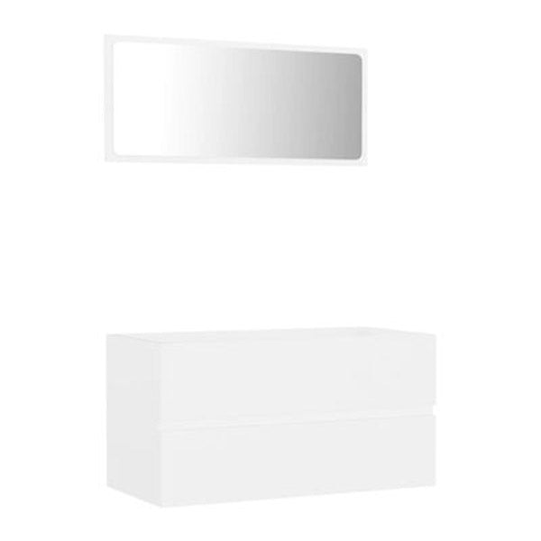 2 Piece Bathroom Furniture Set White Chipboard 800X385X450 Mm
