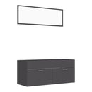 2 Piece Bathroom Furniture Set Grey Chipboard