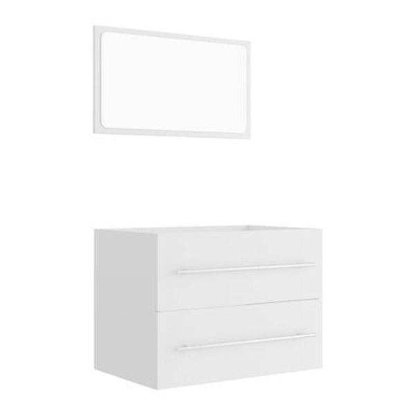2 Piece Bathroom Furniture Set White Chipboard 600X385X480 Mm
