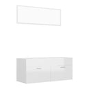 2 Piece Bathroom Furniture Set High Gloss White 100 Cm Chipboard