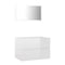 2 Piece Bathroom Furniture Set High Gloss White 60Cm Chipboard