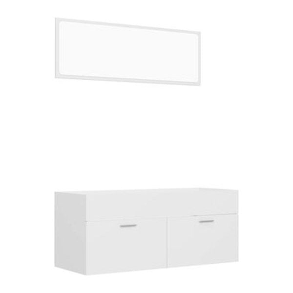 2 Piece Bathroom Furniture Set White Chipboard 1000X385X460 Mm