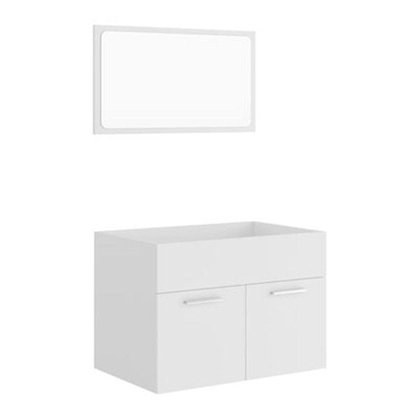 2 Piece Bathroom Furniture Set White Chipboard 600X385X460 Mm