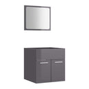 2 Piece Bathroom Furniture Set High Gloss Grey Chipboard