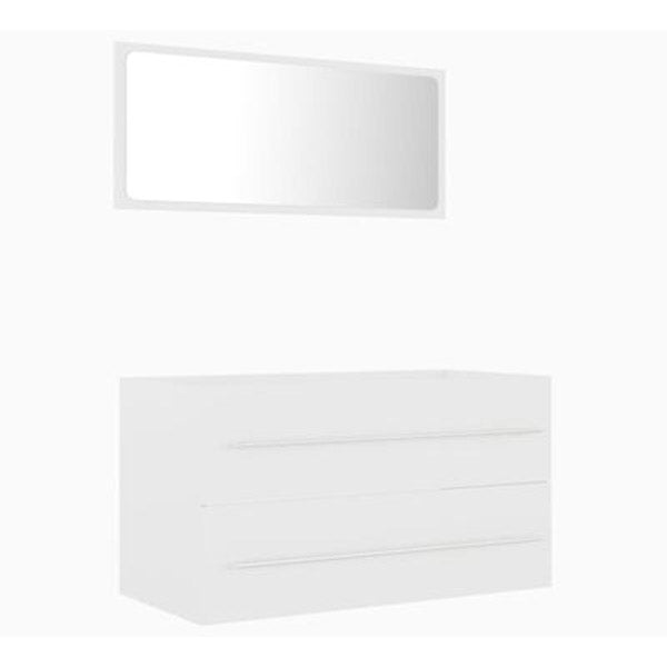 2 Piece Bathroom Furniture Set White Chipboard 800X385X480 Mm