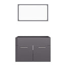 2 Piece Bathroom Furniture Set High Gloss Grey Chipboard 60Cm