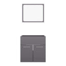 2 Piece Bathroom Furniture Set High Gloss Grey Chipboard
